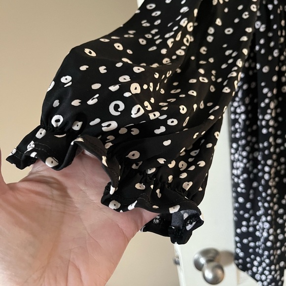 White Birch Black with Small white Dot Pattern Stretch midi length Size 3X - Picture 13 of 16